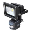 Pik-a-Pak 10W LED IP65 Waterproof Flood Light with PIR Black,