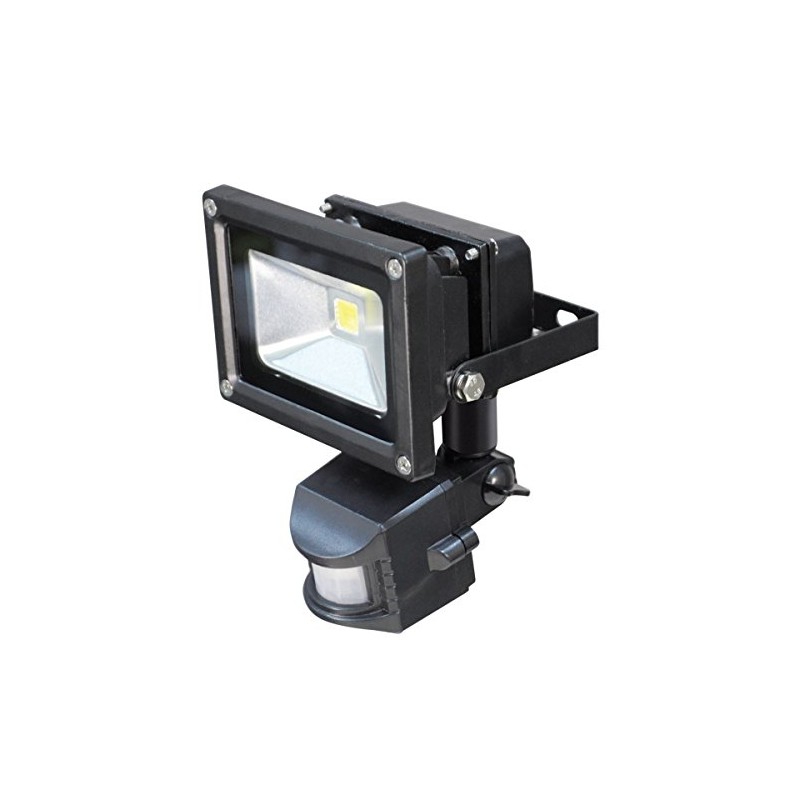 Pik-a-Pak 10W LED IP65 Waterproof Flood Light with PIR Black,