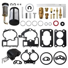 Professional Carburetor Rebuild Kit with Float Fits for Mercruiser Marine Carburetor 140 Hp (G*M 3.0L, 181 cid, Inline 4)0A484073-0B450800 1986