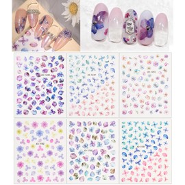Sucodver Nail Seal, Hydrangea, Flower Sticker, Nail Sticker, Hydrangea, Petals, Flower, Rainy Season, Purple, Spring, Summer, Set of 6