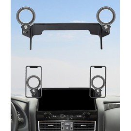 AbeeyGeomarn Car Phone Holder for Nissan Armada 2021 2022 2023 2024 Accessories Apply to 12.3 Inch Touch Screen Fixed Clip Magnetic Cell Phone Mount Hands-Free 360 Degree Rotation