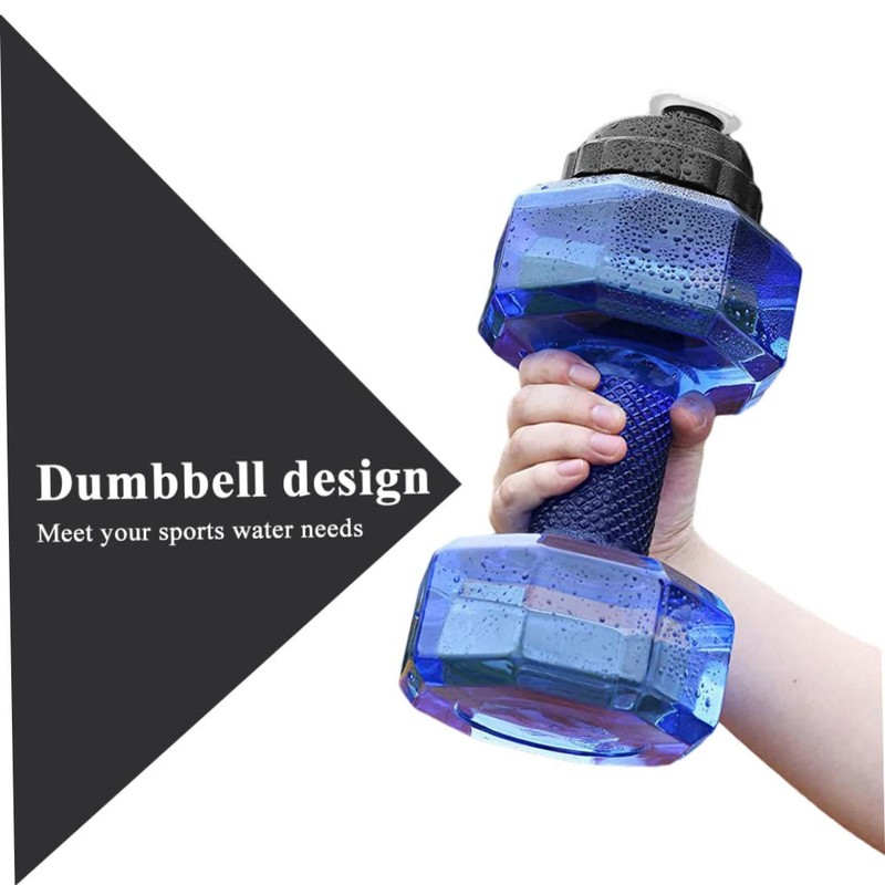 Weight Water Bottle 2.2L Dumbbell Shaped Water Container with Leak