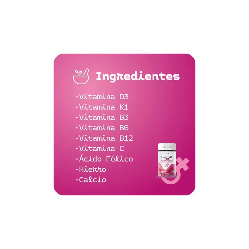 Gomitas Vitaminas Mujer Hierro Calcio Acido Fólico B12 B3 B6