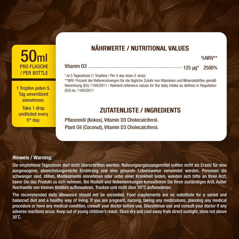 Pharmavital Vitamin D3 Drops 5000 50 ml Liquid (1830 Drops)