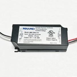 MINAMEI 60W 12V LED Driver Dimmable Electronic Transformer UL Listed Metal Housing