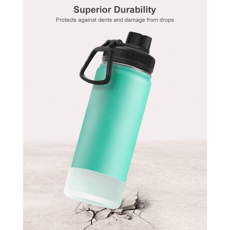 Koodee Insulated Water Bottle, 18 oz Stainless Steel Double Wall