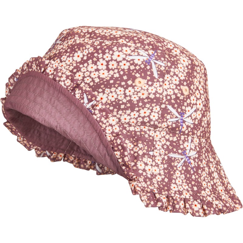 Playshoes Unisex Children's Reversible Sun Hat, Purple flowers, 51