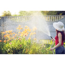 Heartland America Tornado Tools Stainless Steel Metal Garden Hose with Spray Nozzle Adapter, 50-Foot Length, Lead-Free