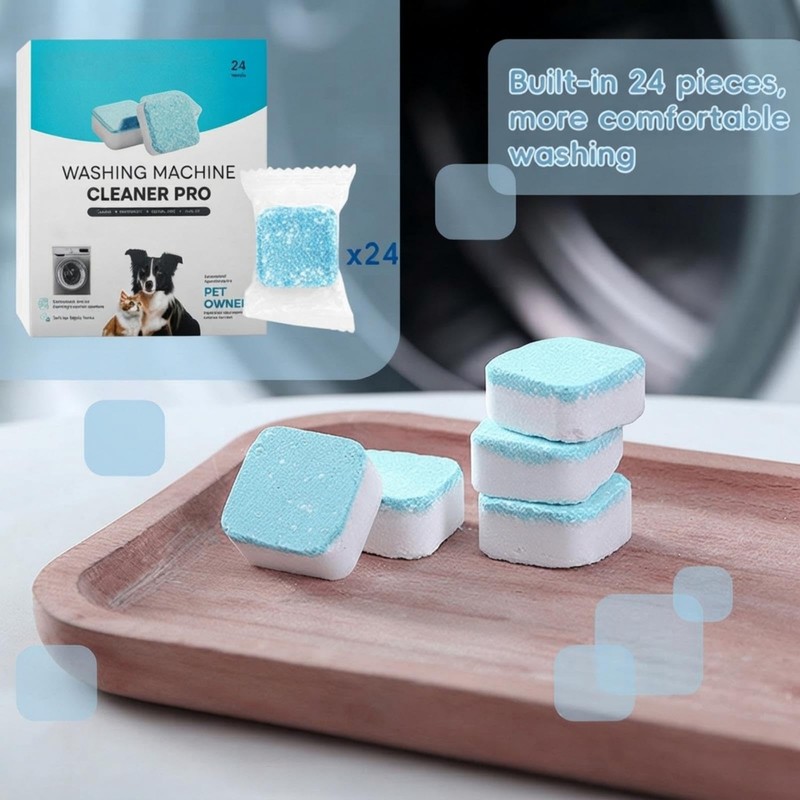 Washing Machine Cleaner Tablets,Washer Cleaner & Descaler,24 Pack