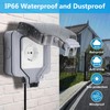 2 x Outdoor Sockets, Waterproof, Outdoor Socket, IP66 Garden Socket,