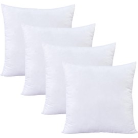 ROYALE LINENS 16 x 16 Pillow Insert - Down Alternative Throw Pillows Insert - Square Pillow Pack of 4 White - Bed & Couch Pillows - Inner Cushion for Bed, Cushion for Living Room - Shams Stuffer