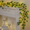 Waipfaru 7.2FT Prelit Christmas Garland with Lights, Lighted Cedar Garland