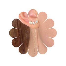 TseenYi Boho Star Threader Earring Gold Cz Stars Ear Climber Earring Long Bar Chain Threader Earring Long Chain Tassel Drop Earring Long Pull Threader Earrings Jewelry for Women and Girls Gifts
