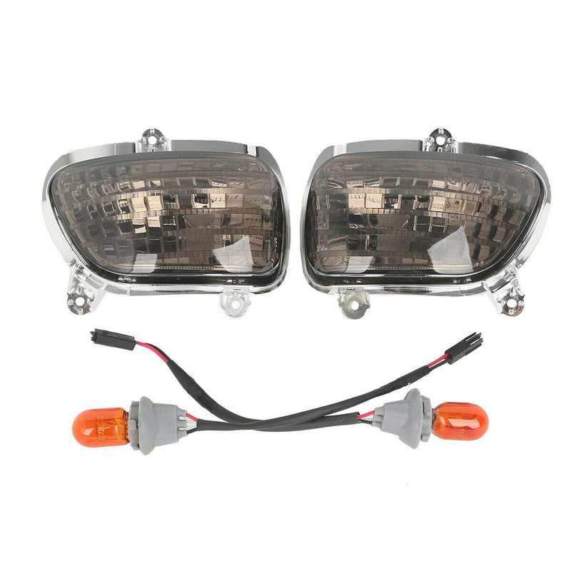 TCMT ABS Smoked Front Turn Signal Lights Blinker Fits For
