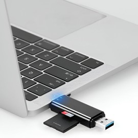 Retoo Card Reader USB Adapter Micro SDXC, SDHC, Card Reader High Speed OTG, USB 3.0/USB C, Compatible with Windows, Mac, Android, Memory Card Adapter, TF and UHS-I Cards, Black