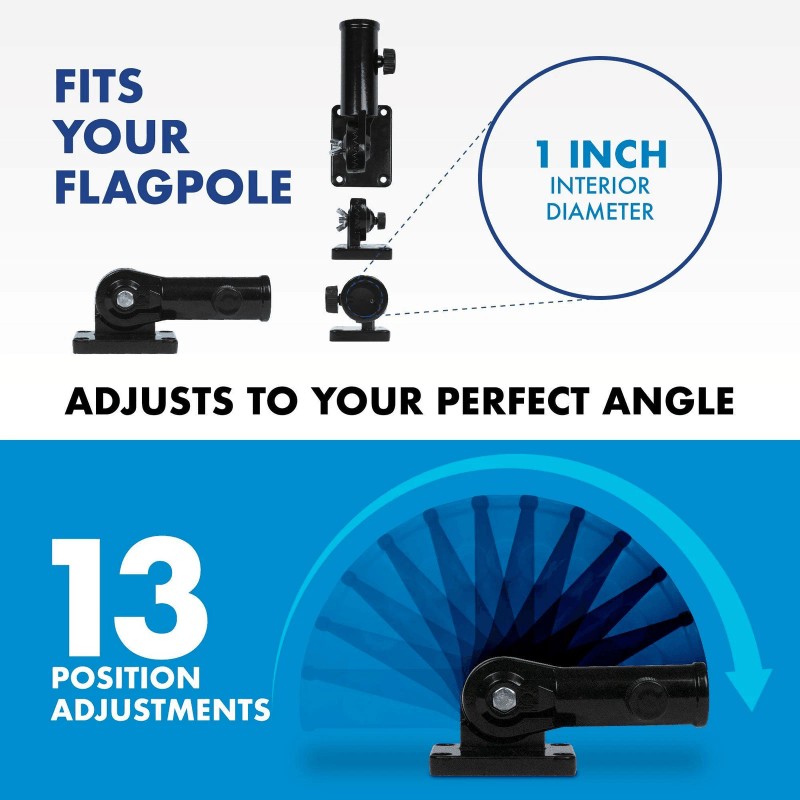 G128 Combo Pack: 6 Feet Tangle Free Spinning Flagpole (Black)