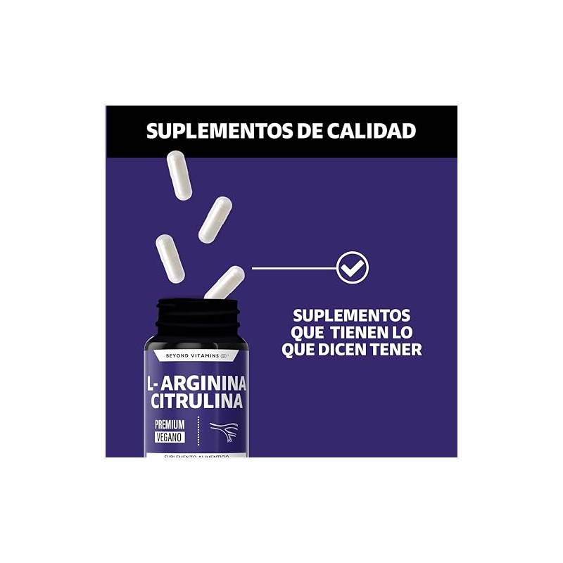 L-Arginina 1000mg + Citrulina + Beta Alanina + Cafeína (de