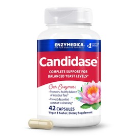Enzymedica Candidase, Candida Cleanse Support with Cellulase & Protease Enzymes, Yeast Balance & Gut Microbiome Supplement, Gentle Formula, 42 Vegan Capsules, Gluten-Free, SOYA-Free, Non-GMO