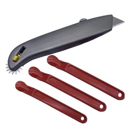 Cardboard Box Resizing Tool with 3 Scotty Peeler Price Tag Label Removers -Utility Knife with Scoring Wheel