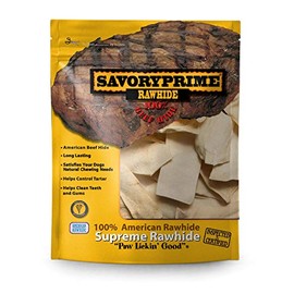 Savory Prime 459 Rawhide Chips Natural 2"x6" Bag Dog Treats, 1lb