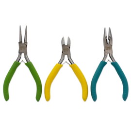 Economy Pliers Set of 3 Color Coded Jewelry Making Repair Kit