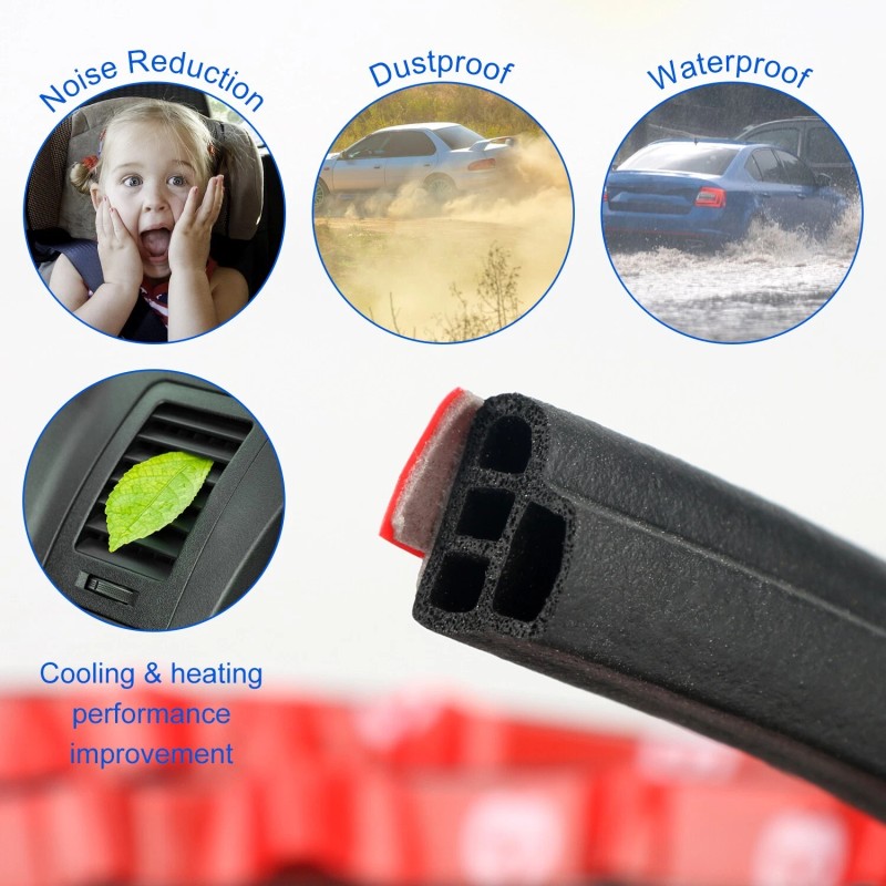 TSUINZ For Honda Car Door 5M L-Shape Soundproofing Seal Rubber