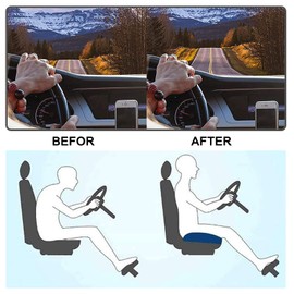 Car Seat Cushion for Adult, Portable Car Booster Cushion, Soft Non-Slip Car Seat Cushions for Driving, Ideal Boost Car Seat Pad for Short People Driving, Truck Driver,Black