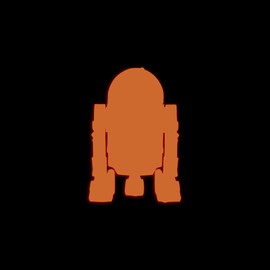 Star Inspired Movie Character Space R2d2 Glow in The Dark Sticker Decal for Phone Tablet Laptop Car Truck Window | 3" Sticker | Orange