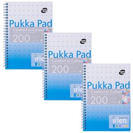 Pukka Pad, Irlen Jotta Pad A5 Notebook 3-Pack – Wire Bound Notepad 200 Pages of 80GSM Coloured FSC Certified Lined Paper – Designed for Visual Perception Difficulties – 21 x 14.8cm, Turquoise