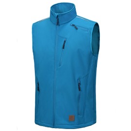 Little Donkey Andy Men's Lightweight Fleece lined Softshell Vest Windproof Sleeveless Jacket for Hiking Travel Golf Swedish Blue XL