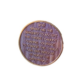 RecoveryChip 24 Hours AA Medallion Reflex Purple Gold Plated Alcoholics Anonymous Sobriety Chip