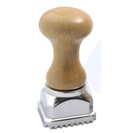 Eppicotispai Aluminum Square Ravioli Ejector Stamp with Beechwood Handle, 1-3/4-Inch