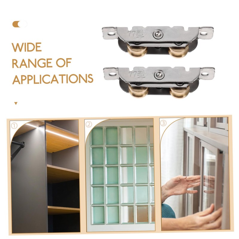 Operitacx 6pcs Sliding Glass Door Roller Double Wheel Kit Track