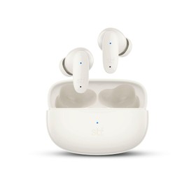 STF Audífonos inalámbricos TWS Icon | Batería De hasta 40 Horas | ENC Cancelación De Ruido Ambiental | Micrófono Incorporado (Blanco)