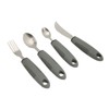 4pcs Adaptive Utensils Knife Fork Spoons Weighted Wide Handles Grey