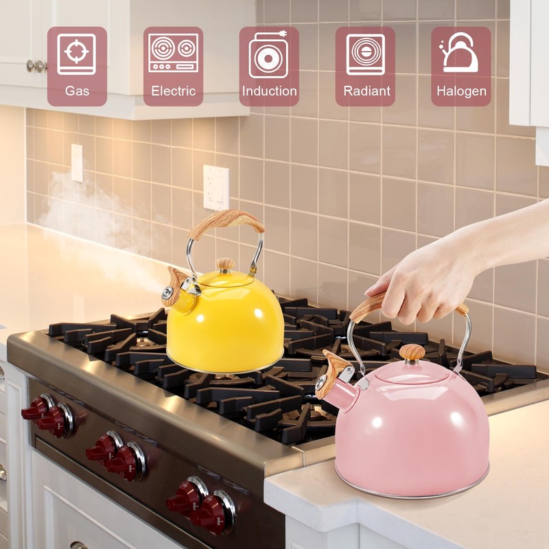 GGC Tea Kettle for Stove Top, 85OZ/2.6QT Whistling Tea Kettles