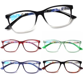 SIGVAN SIGVAN Ladies Reading Glasses Blue Light Blocking Spring Hinge Fashion Pattern Print Eyeglasses for Women (color, 3.00)