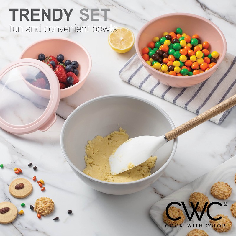 COOK WITH COLOR Mixing Bowls with TPR Lids - 12