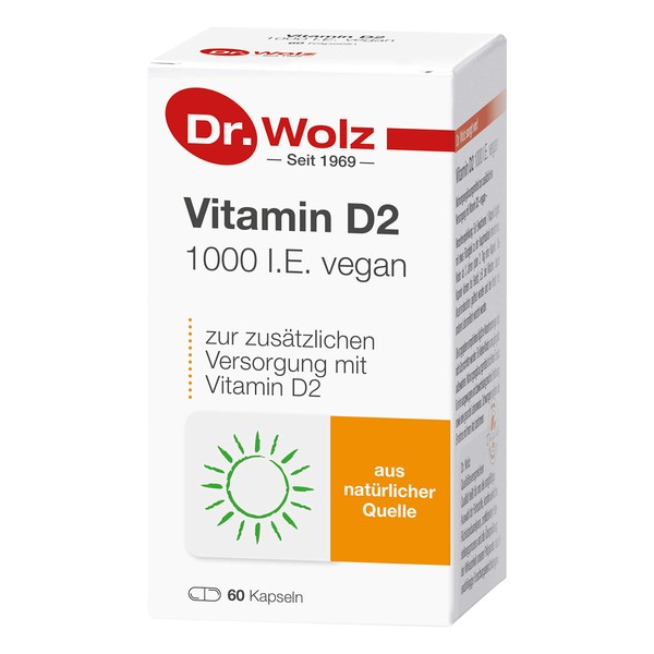 Vitamin D2 1000 I.E. Vegan von Dr. Wolz, 60 Kapseln