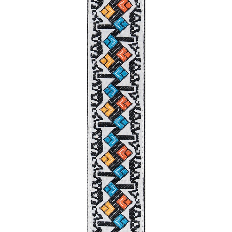 D'Addario Eco-Comfort Jacquard Woven Guitar Strap - White