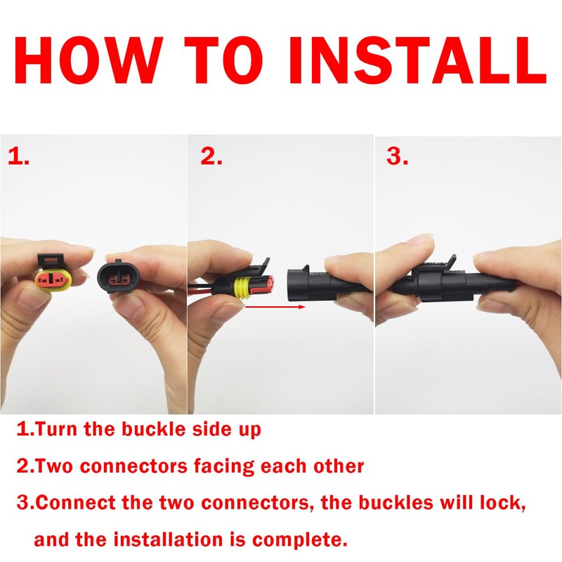 Car Wire Connector, CESFONJER 2 Pin x 10 Kit Waterproof