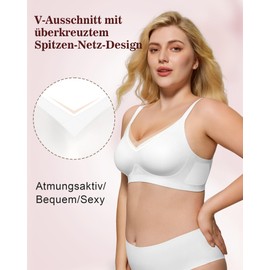 As Fairy Women's Bra Without Underwire Bra Mesh Seamless Support Push Up Bra Without Underwire Seamless Comfortable Bralette Classic Comfort Bra for Women, White