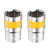 HARFINGTON 2pcs 1/2" Drive 6 Points Socket 17mm Metric Shallow