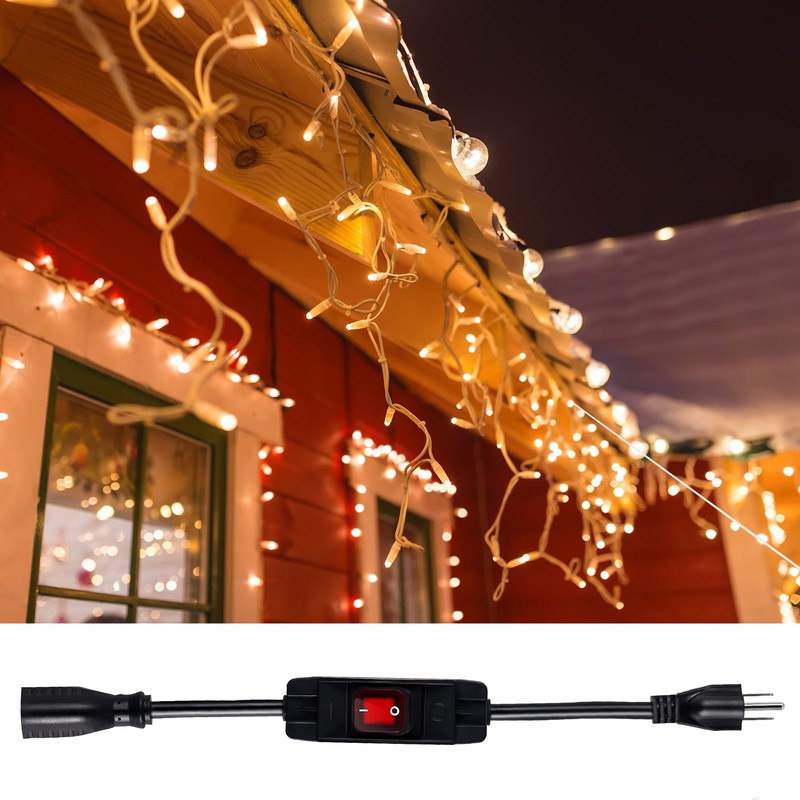 Outdoor Waterproof On/Off Switch Extension Cord, Heavy Duty 125v/250v Black