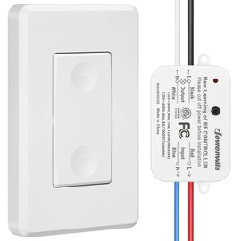 DEWENWILS Wireless Remote Light Switch, Expandable Wireless Wall Switch Kit, No Wiring, No WiFi, 100 Ft RF Range, Programmable, Remote Control Light Fixture for Lamps, Ceiling Lights, Fans