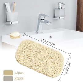 Sponge Soap Cushion, Soap Holder, Soap Dish, Soap Saver, Pack of 6 Soap Lifting Pads for Soap Dish Accessories, Multiple Weave, Efficient Soap Holder for Shower / Bathroom / Kitchen