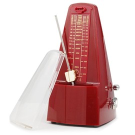 Accessotech Red Elegant Pyramid Metronome Tempo for Musicians Piano Guitar Wind-Up Clockwork