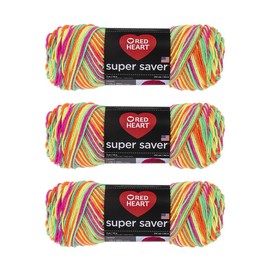 Red Heart Bulk Buy Super Saver Yarn (3-Pack) Day Glow E300-3934