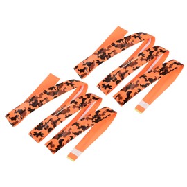 PATIKIL Racket Overgrip with Damping Ridges, 2 Pack PU Grip Tape Non-Slip Absorbent Camo Pattern for Tennis Badminton Fishing Rod, Orange