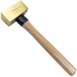 WEDO Brass Flat Hammer 2000g(4lb), Sledge Hammer with Fiberglass Handle, Length 380mm(15"), Die-Forged, Corrosion Resistant